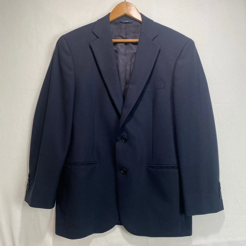 Brooks Brothers 346 Stretch Blazer Mens 39S Navy Blue Wool Lycra Suit Jacket